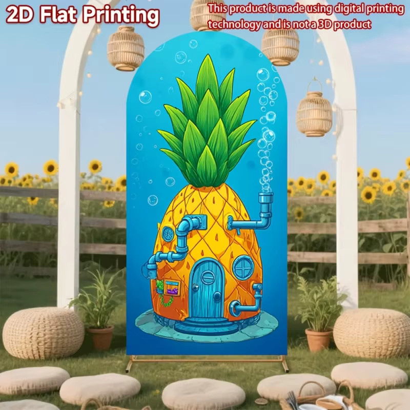 VIKAMA Pineapple Submarine dekorativer Fotohintergrund für Kindergeburtstage, mehrfarbig, B: 120 cm, H: 50 cm, T: 50 cm - Bild 2