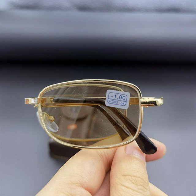 Fable Korrektur-Sonnenbrille, square, Kunststoff, transparent, gold, Unisex, Vollrand - Bild 1