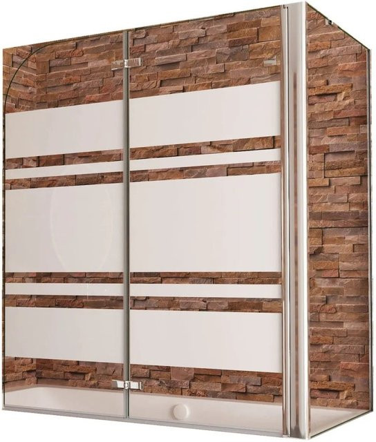 Duschparadies Badewannenaufsatz Faltwand mit Seitenteil, 2-teilige Duschabtrennung aus Glas, Farbe: Transparent/Silber, B/H: 110 x 140 cm mit 60 cm Seitenteil - Bild 1