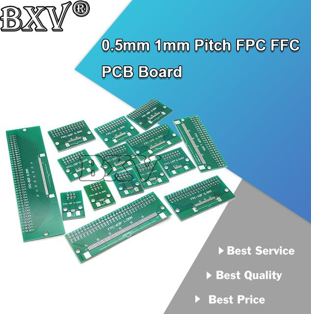 Ibuw FPC FFC Adapterbuchse DIY Kit mit 0,5 mm und 1 mm Pitch auf DIP 2,54 mm Stecker, Farbe: Grün - Bild 1