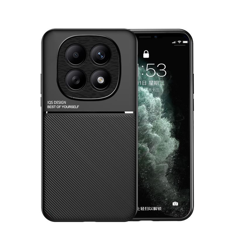 Xiaomi Redmi Note 15 Pro+ Handyhülle aus weichem Leder mit magnetischem Auto-Halter in Schwarz - Bild 2