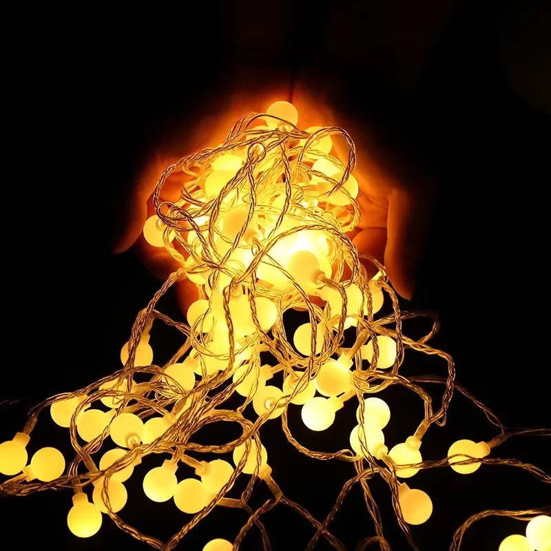 OKAL RED EAST Kugel-Lichterkette mit warmweißem Licht, USB- und Batteriebetrieb, wasserdichte Dekolichterkette für Garten und Hochzeit - Bild 3