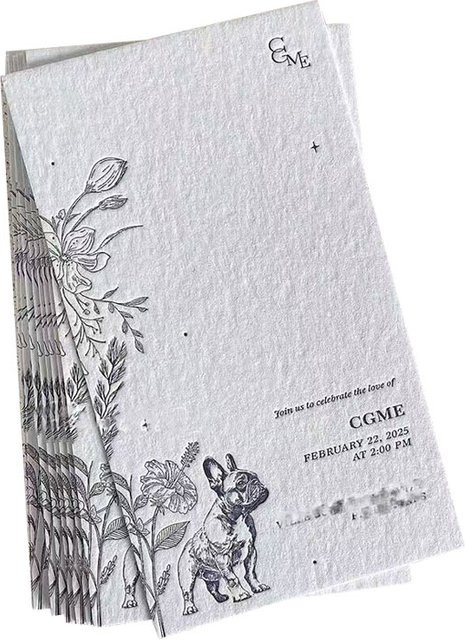 200 Stück individuelle Visitenkarten und Dankeskarten von Better Call Kim Print Store aus weißem 600 g/m2 Baumwollpapier mit 3D-Textur und Prägung - Bild 1