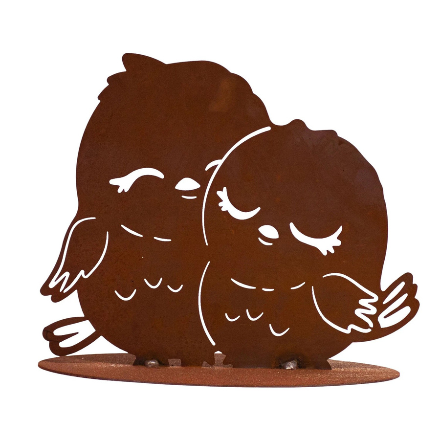 Ferrum Art Design Deko-Figur Vogelpärchen auf Platte aus Metall in Braun, B: 32 cm, H: 25 cm - Bild 2