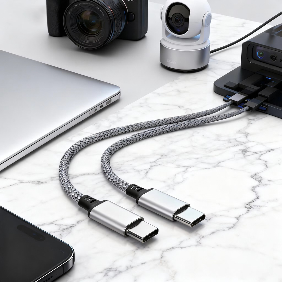 PD60W Typ-C zu C Schnellladekabel und Verlängerungskabel kompatibel mit iPhone 15, Xiaomi, Samsung, Kameras und Laptops - Bild 2