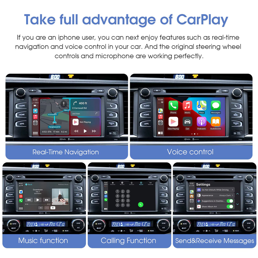 ANYFAR Decoder-Box für kabelloses CarPlay und Android Auto Nachrüstungsset für Toyota Touch 2 und Entune 2 Systeme 2012–2017, Schwarz - Bild 2