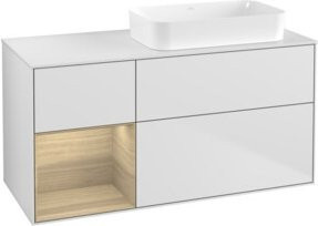V&B Waschtischunterschrank Finion mit Wandbeleuchtung, Weiß lackiert, B/T: 120 x 60 cm - Bild 1