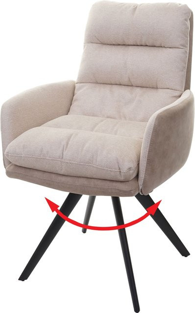 MCW Esszimmerstuhl G66 in Beige mit Armlehnen und Textilbezug, drehbar - Bild 1