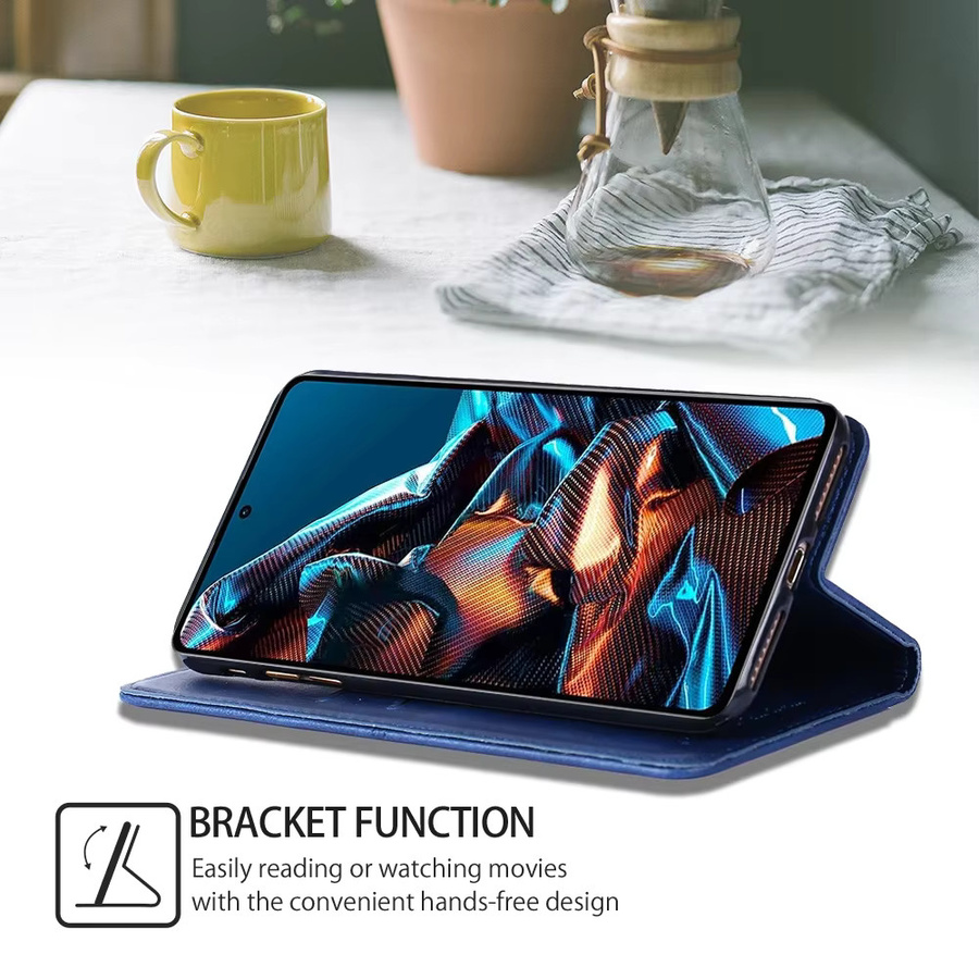 Magnetische Lederhülle für Xiaomi Redmi Note 12 13 11 10 Pro Plus Max Lite Speed Turbo 12R 11A 13C in Schwarz und Blau - Bild 3