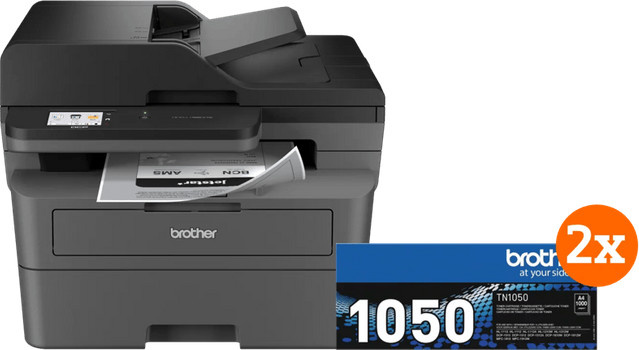 Brother DCP-L2660DW Schwarz Multifunktions-Laserdrucker mit Drucken, Scannen und Kopieren inklusive 2 zusätzlichen schwarzen Tonern und Wi-Fi - Bild 1