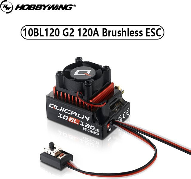 Hobbywing QuicRun 10BL120 SENSORED G2 Sensored Brushless ESC für 1/10 RC Racing Cars in Schwarz - Bild 1