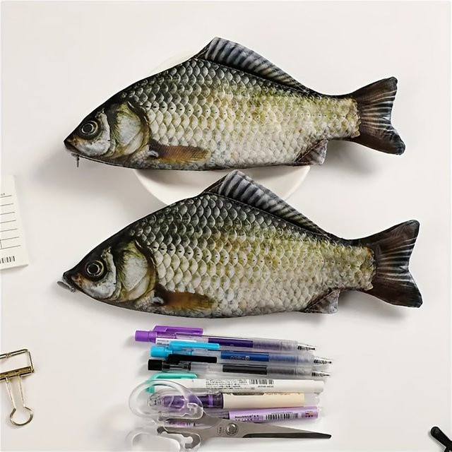 GOT-TOG Fischförmige Stifttasche und Make-up-Tasche mit Reißverschluss in Multicolour - Bild 1