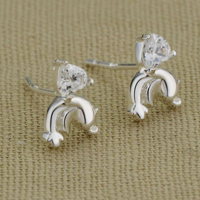 SAY Ohrringe Delfin, 925 Silber, Zirkonia, Damen - Bild 1