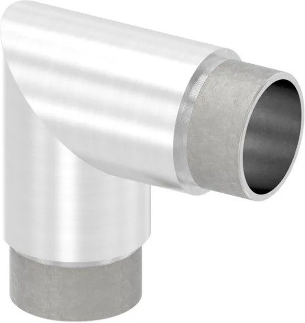 FeNau Steck-Eckbogen aus V2A Edelstahl in Silber für Rohr Ø 42,4 x 2,5 mm, 90 Grad - Bild 1
