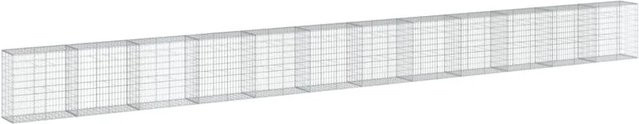 vidaXL Gabione mit Deckel aus verzinktem Eisen in Silber, B/T/H: 120 x 50 x 100 cm - Bild 1