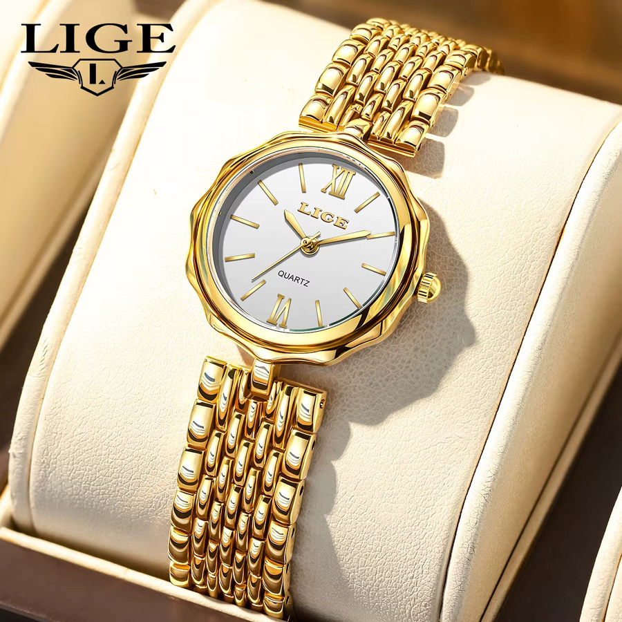 LIGE Armbanduhr Quarz, Edelstahl, Gold, Damen - Bild 4