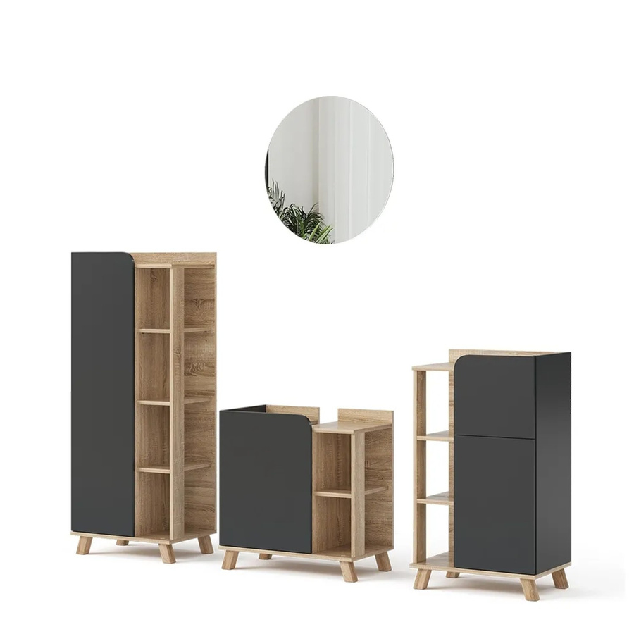 Vicco Badmöbel-Set Karen Sonoma Anthrazit, 4-teiliges modernes Set in Matt - Bild 2