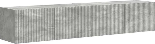vidaXL TV-Wandschrank Set aus Holzwerkstoff in Betongrau, 2 Stück, B: 60 cm, T: 31 cm, H: 29,5 cm - Bild 1