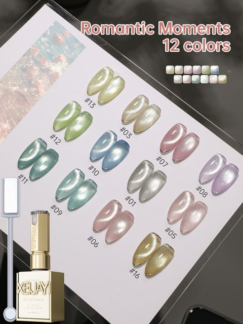 XEIJAYI Cat-Eye-Gel-Nagellack-Set, 12 Farben, 15 ml, schimmernd - Bild 1