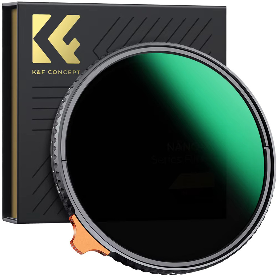 K&F Concept Nano-X Variabler ND2-N400 ND-Filter in Schwarz, verstellbarer Kameraobjektivfilter mit neutraler Dichte und 28-lagiger Beschichtung, wasserdicht - Bild 1