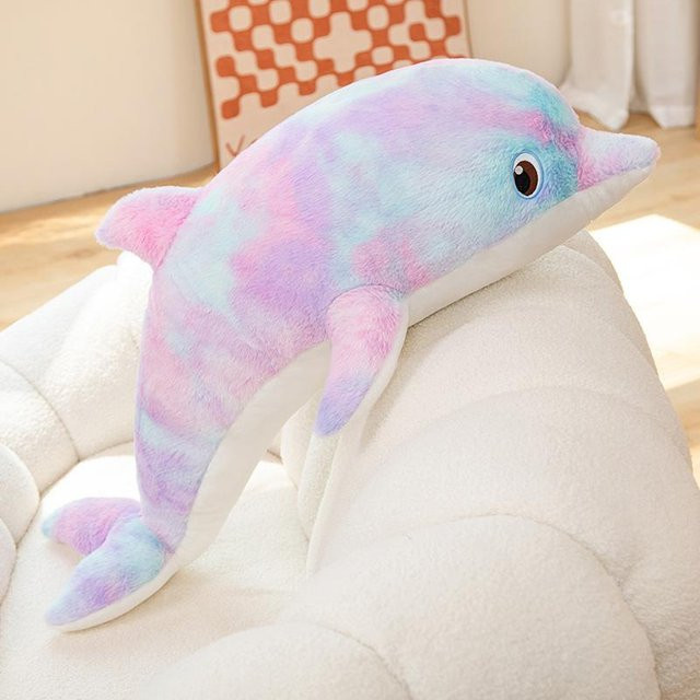 Wucifang Bags Delfin-Stofftier, Meerestier-Kissen, lila, bunt, 50cm - Bild 1