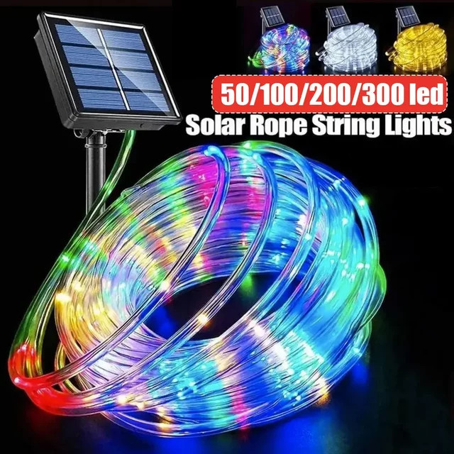 IEEYEEY Solar LED Lichterkette Outdoor für Garten, Hochzeit und Party als Dekoration - Bild 1