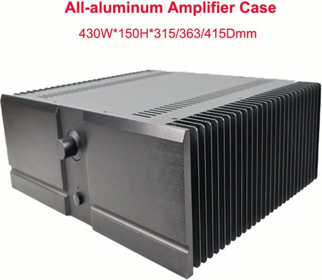 Aluminium Power Verstärker Gehäuse für Klasse A Verstärker Chassis DIY Audio Zubehör in Schwarz - Bild 1