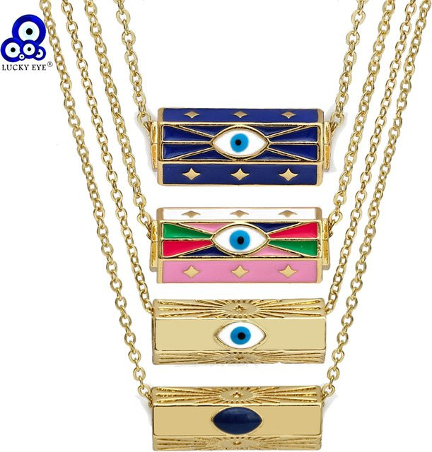 Halskette Lucky Eye, Kupfer, Goldfarbe, Damen - Bild 1