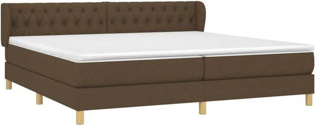vidaXL Boxspringbett mit Matratze in Dunkelbraun, Hybrid-Design mit Taschenfederkern, B/T/H: 200 x 200 x 78 cm - Bild 1