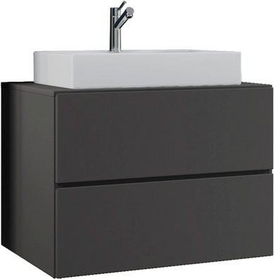 VCM Badmöbel Lendas 2-teiliges Set aus Unterschrank und Waschbecken mit Spiegel in Anthrazit und Weiß B/H/T: 61 x 69 x 51,4 cm - Bild 1