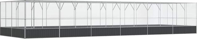 Voliere mit Anbau von VD Home Furnishing in Silber aus Stahl, B/T/H: 1246 x 414 x 212 cm - Bild 1