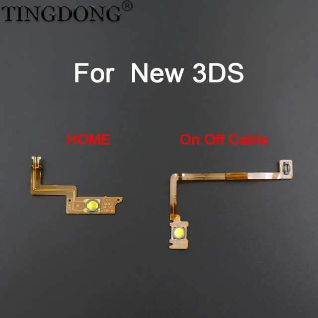 Nintendo Ersatz Ein/Aus-Tasten-Flexkabel und Home Button Flexkabel für die neue 3DS Spielkonsole in Gold - Bild 1