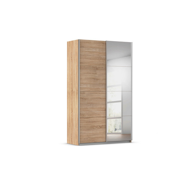 RAUCH Quadra Schwebetürenschrank Eiche mit Spiegelelementen, B/T/H: 136 x 40 x 230 cm - Bild 1