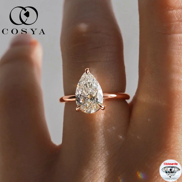COSYA Solitärring Halskette, Moissanit, 925 Silber, Damen - Bild 1