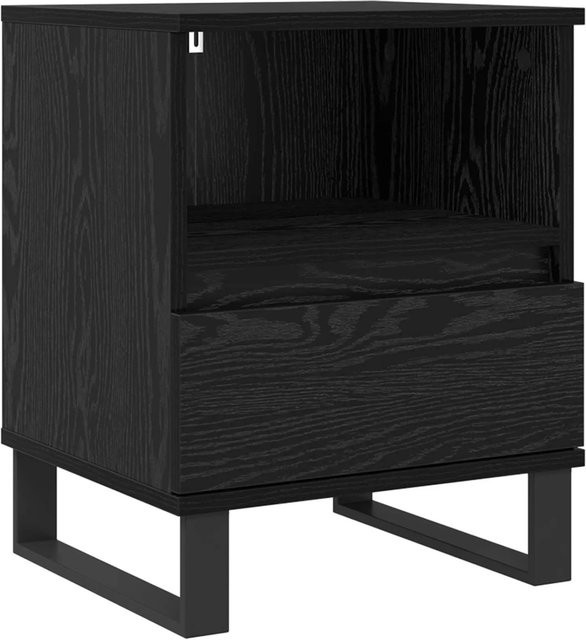 vidaXL Bettschrank in Eiche Schwarz aus Holzwerkstoff, B/T/H: 40 x 35 x 50 cm - Bild 1
