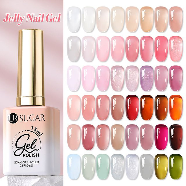 UR SUGAR Jelly Nude Gel Nagellack, Hellrosa, 15 ml - Bild 1
