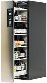 Asecos Sicherheitsschrank Typ 90 V-MOVE-90 mit 1 Vertikalauszug in Anthrazitgrau/Edelstahl - Bild 1