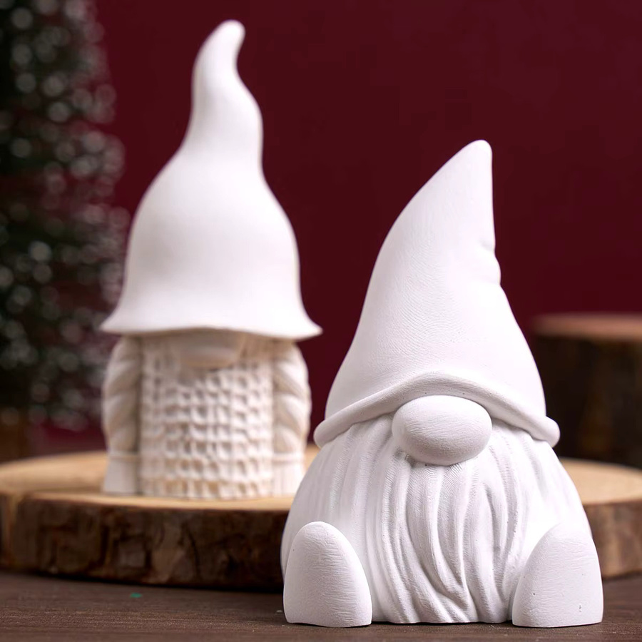 UDOCOOL Silikonform Gesichtslose Zwerge für DIY Weihnachtsmann Duftkerzen Seife und Gips in Weiß - Bild 3