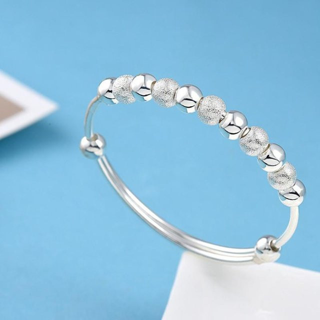 Armband Damen, Transferperlen, Rundes Mattiertes Perlenarmband, White - Bild 1