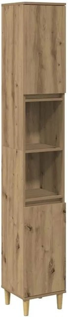 vidaXL Badschrank Artisan-Eiche in Braun aus Holzwerkstoff und Eukalyptus, B/T/H: 30 x 30 x 190 cm - Bild 1