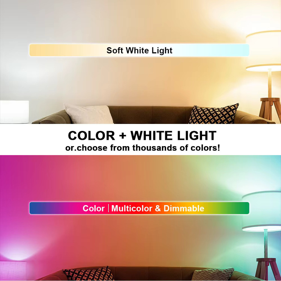 PARKSON LED-Glühbirne E27, wiederaufladbar via USB, dimmbar mit RGB-Effekt und magnetischer Funktion, weiß - Bild 3