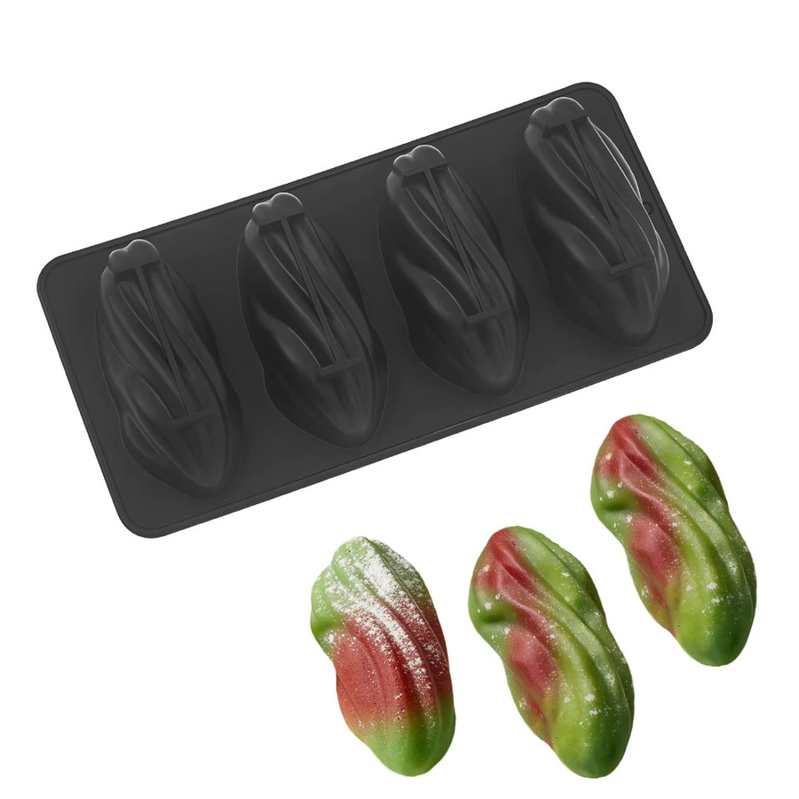 SHENHONG Silikon-Schokoladenform mit Pistazien-Design für Mousse und Dessert, 4-fach - Bild 4
