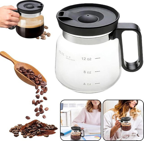 Aihogard Kaffeetasse aus Glas in transparent mit großer Kapazität für Kaffeeliebhaber