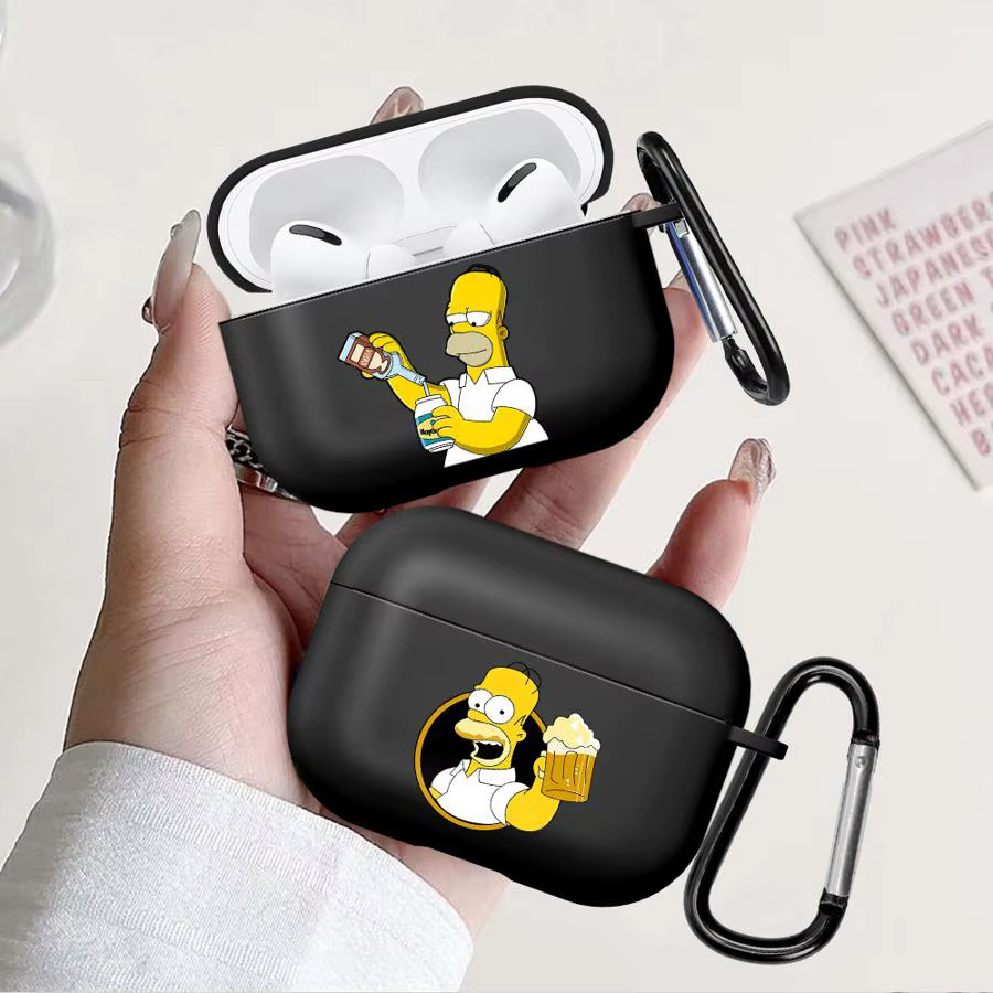 The Simpsons AirPods Schutzhülle für Apple AirPods 1, 2, 3, 4 und Pro/Pro 2/Pro 3 in Schwarz - Bild 1