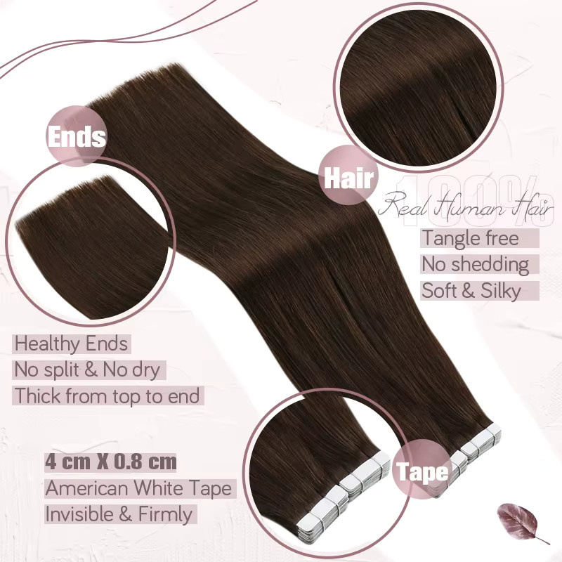 Ugeat Haar Extensions, Brasilianisches Echthaar, Glatt, Schwarz, 50g - Bild 1