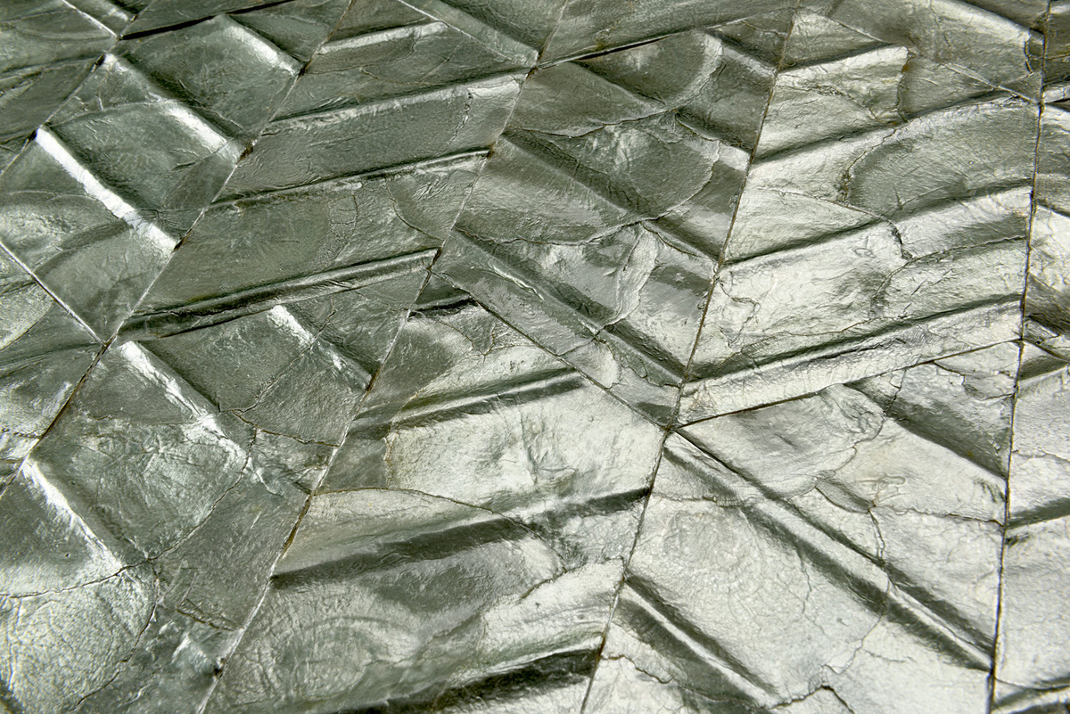 Arte Wallpaper Lucea Seagrass in Grün mit Capiz-Muscheln und geometrischem Hexagon-Design - Bild 2
