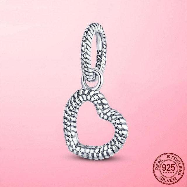 Herzanhänger Charm, 925 Sterlingsilber, Perlen, Unisex - Bild 1