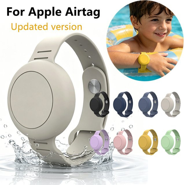 Wasserdichtes Silikon-Armband für Apple AirTag in Lila für Kinder - Bild 1