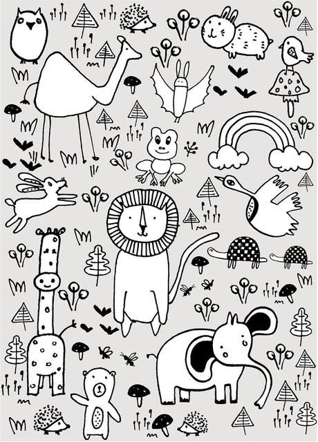 Komar Wandbild Scribble Park Multicolor B: 40 cm, H: 50 cm - Bild 1