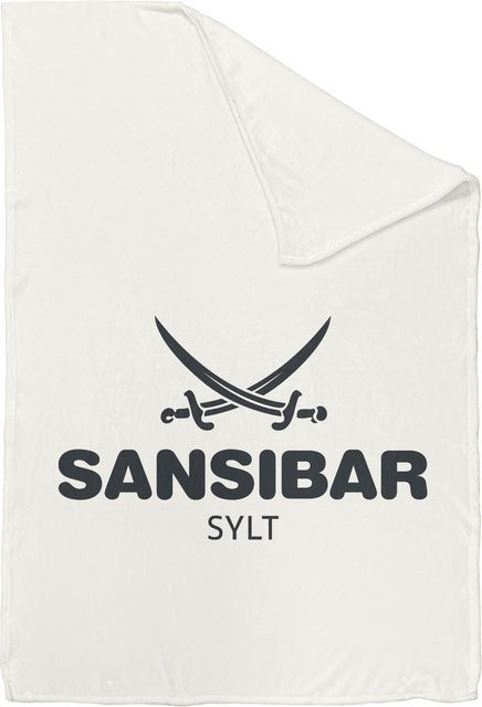 Wohndecke SANSIBAR aus Mikrofaser in Weiß/Anthrazit, B/T: 200 x 150 cm - Bild 1